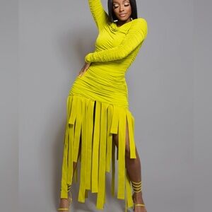 NWT!!! AMNESIA DRESS CHARTREUSE